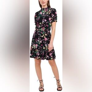 Floral Black Dress
